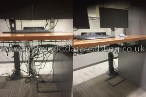 Before and after under desk cable tidy service